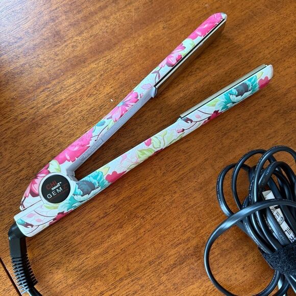 NWOB CHI Smart Gemz Zirconium Titanium Floral Hair Straightener main image 5